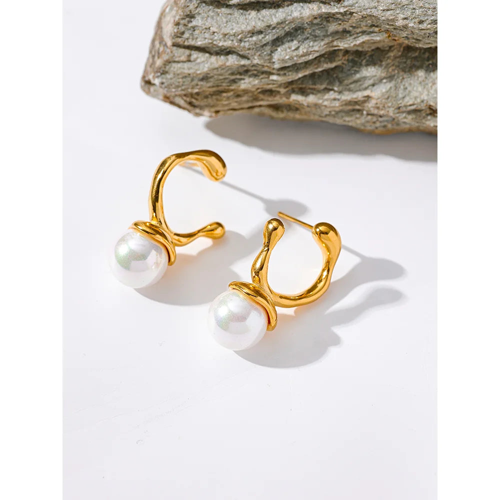 Pearlique Gold Earrings